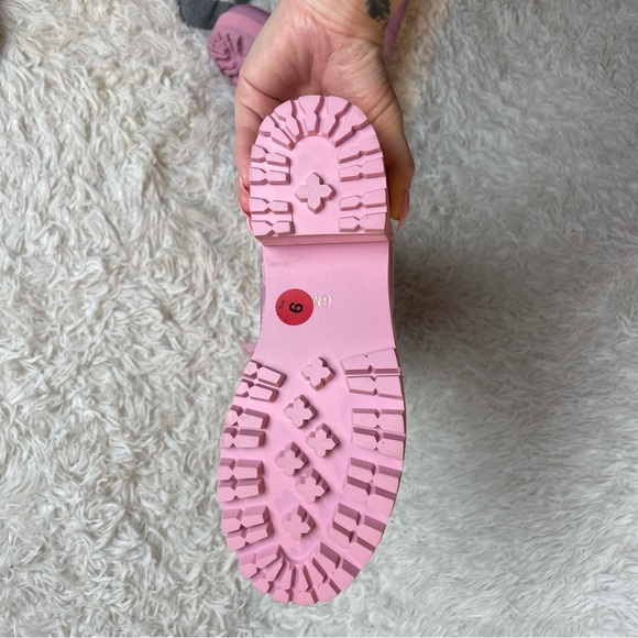 Sugar Thrillz Pink Velvet Obsidian Pocket Combat Boots | Dolls Kill - Picture 9 of 16